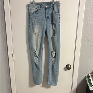 Light Blue Distressed Women Jeans